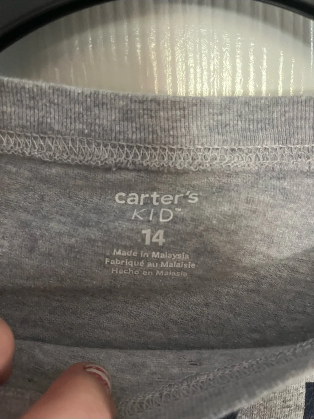 Carter's Gray Heather Tee with Printed Label